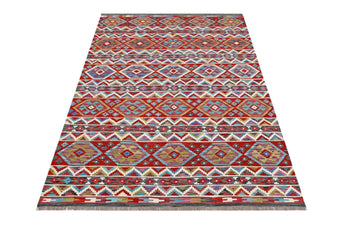 Handwoven Kelim-Chobi Oriental rug by Orientmattor, 250x175 cm, featuring traditional geometric patterns and rich earthy tones.