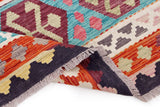 Handwoven Kelim-Chobi Oriental rug by Orientmattor, 252 x 169 cm, featuring traditional geometric patterns and rich earthy tones.