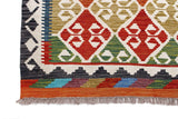 Orientmattor Kelim Chobi Oriental handwoven rug, 293x198 cm with intricate patterns and rich colors.