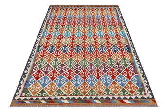 Handwoven Kelim-Chobi Oriental rug by Orientmattor, 293 x 198 cm, featuring intricate traditional patterns and rich colors.