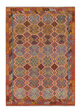 Handwoven Kelim Chobi Oriental rug by Orientmattor, 303 x 210 cm with intricate traditional patterns.