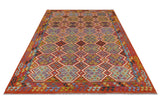 Handwoven Kelim-Chobi Oriental rug by Orientmattor, 303 x 210 cm, featuring intricate traditional patterns and rich earthy tones.