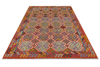 Handwoven Kelim-Chobi Oriental rug by Orientmattor, 303 x 210 cm, featuring intricate traditional patterns and rich earthy tones.