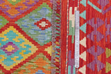 Handwoven Kelim-Chobi Oriental rug by Orientmattor, 485x295 cm, featuring intricate traditional geometric patterns.