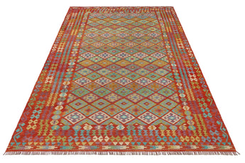 Handwoven Kelim-Chobi Oriental rug by Orientmattor, 485 x 295 cm, featuring intricate traditional patterns and rich colors.
