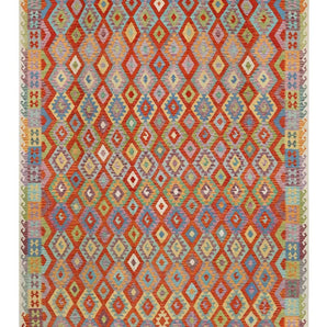 Handwoven Kelim-Chobi Oriental rug by Orientmattor, 485x412 cm, featuring intricate traditional patterns and rich colors.