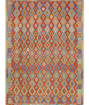 Handwoven Kelim-Chobi Oriental rug by Orientmattor, 485x412 cm, featuring intricate traditional patterns and rich colors.