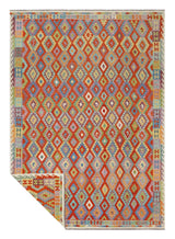 Handwoven Kelim-Chobi Oriental rug by Orientmattor, 485x412 cm with intricate traditional patterns.