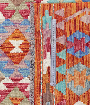 Handwoven Kelim-Chobi Oriental rug by Orientmattor, 489 x 301 cm, showcasing intricate traditional patterns and rich colors.
