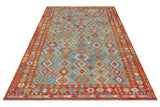Handwoven Kelim Chobi Oriental rug by Orientmattor, 489x301 cm, featuring traditional geometric patterns and rich colors.