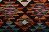 Close-up of handwoven Kilim Chobi rug showing fine wool texture