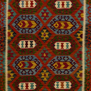 Handvävd Kelim matta Chobi No.65826 med färgglada mönster och traditionell design från Orientmattor.