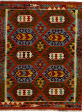 Handvävd Kelim matta Chobi No.65826 med färgglada mönster och traditionell design från Orientmattor.