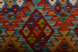 Handwoven Kilim Chobi Kelim rug with intricate geometric patterns, crafted by Orientmattor, showcasing traditional textile artistry.