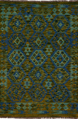 Handwoven Kilim Kelim Chobi rug with intricate patterns, showcasing traditional design and vibrant colors by Orientmattor.