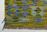 Handwoven Kelim Chobi Kilim rug with geometric patterns, crafted by Orientmattor, showcasing traditional craftsmanship and vibrant colors.