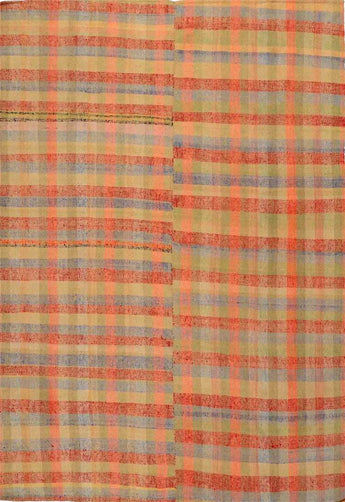 Kelim Antalia 48148 rug by Orientmattor with intricate geometric patterns in warm earthy tones