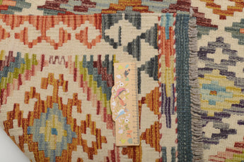 Kelim-Chobi 64660 by Orientmattor featuring intricate patterns and rich colors in a traditional flatweave design.