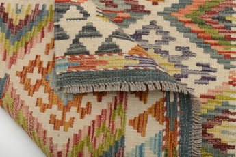 Kelim-Chobi 64660 by Orientmattor featuring intricate patterns and rich colors in a traditional design.