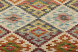 Kelim-Chobi 64660 by Orientmattor featuring intricate patterns and rich colors in a traditional woven design.