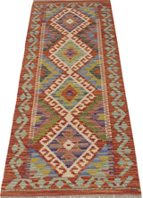 Kelim-Chobi 64729 by Orientmattor featuring intricate patterns and vibrant colors in a traditional style.