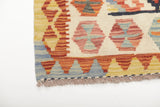 Orientmattor Kelim Chobi 64743 rug featuring intricate traditional geometric patterns in warm earthy tones.