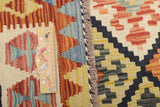 Colorful Orientmattor Kelim-Chobi 64743 rug with intricate geometric patterns and traditional woven design.