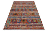 Kelim-Chobi 64896 by Orientmattor featuring intricate patterns and vibrant colors on a textured woven background.