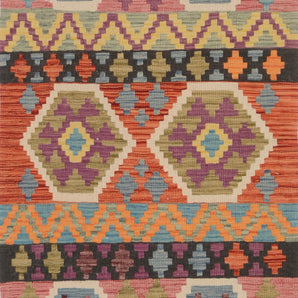 Colorful Orientmattor Kelim-Chobi 64964, traditional woven Kelim rug with intricate patterns and vibrant design.