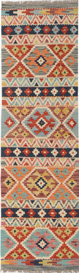 Kelim-Chobi 64967 by Orientmattor, showcasing intricate patterns and rich colors in a traditional woven design.