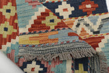 Kelim-Chobi 64967 by Orientmattor featuring intricate patterns and rich colors in a traditional design.