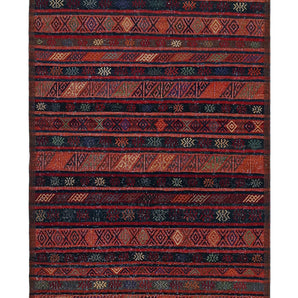 Colorful Orientmattor Kelim Somak 64773 rug with intricate geometric patterns and traditional woven design.