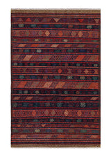 Colorful Orientmattor Kelim Somak 64773 rug with intricate geometric patterns and traditional woven design.