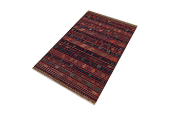 Colorful Orientmattor Kelim Somak 64773 rug with intricate geometric patterns and vibrant woven details.