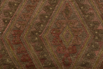 Orientmattor Mushvani 64759 Kelim rug with intricate geometric patterns and warm earthy tones, traditional handwoven design.