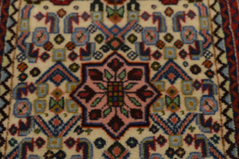 Handwoven Hamadan Oriental carpet by Orientmattor, village nomad style, 167x63 cm with intricate traditional patterns.