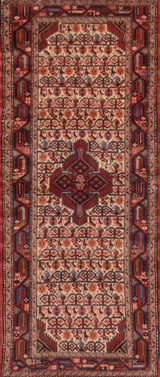 Handwoven Hamadan Oriental village carpet, 195x78 cm, by Orientmattor, featuring traditional nomad-inspired patterns.