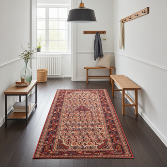 Handknuten Hamadan Oriental village carpet by Orientmattor, 195 x 78 cm, showcasing intricate traditional patterns.