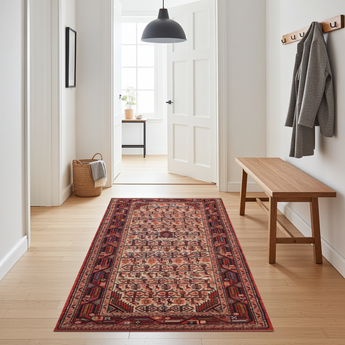 Handknuten Matta Hamadan Oriental village carpet by Orientmattor, 195x78 cm, featuring traditional nomad designs.