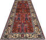 Handwoven Hamadan Oriental village carpet by Orientmattor, 198 x 75 cm, featuring traditional geometric patterns and rich colors.