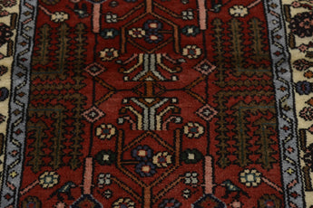 Handwoven Hamadan Oriental village carpet by Orientmattor, 198x75 cm, showcasing intricate traditional Nomad design and rich colors.