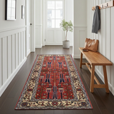 Handknuten Hamadan Oriental village rug by Orientmattor, 198x75 cm, featuring traditional nomad carpet patterns and rich colors.