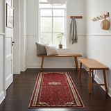Handknuten Hamadan Oriental rug by Orientmattor, village nomad carpet with intricate patterns, 280x78 cm size.