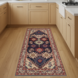 Handwoven Hamadan Oriental nomad carpet from Orientmattor, village-style rug with intricate patterns, measuring 298 x 82 cm.