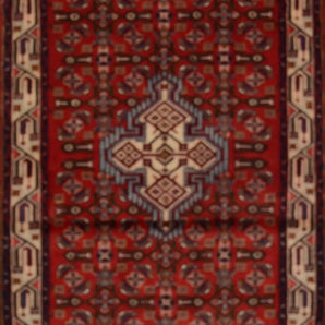 Handwoven Hamadan Oriental village carpet from Orientmattor, 300x82 cm with intricate traditional patterns.