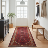 Handknuten Hamadan Oriental village carpet by Orientmattor, 303x80 cm, featuring intricate traditional nomad design and warm earthy tones.