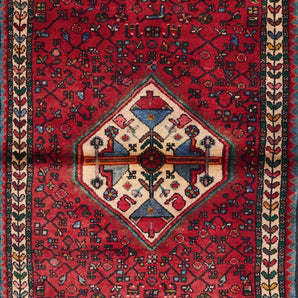 Handknuten Hamadan Persian village carpet by Orientmattor, 325x94 cm, featuring intricate traditional patterns and rich colors.