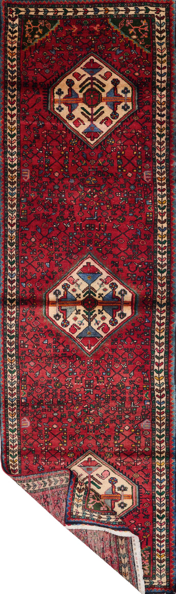 Handknuten Hamadan Persian village carpet by Orientmattor, 325x94 cm, featuring intricate traditional patterns and rich colors.