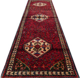 Handwoven Hamadan Persian village carpet by Orientmattor, 325 x 94 cm, featuring traditional Nomad design and intricate patterns.