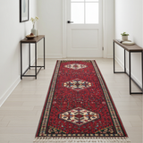 Handwoven Hamadan Persian village carpet by Orientmattor, 325x94 cm, featuring traditional patterns and rich colors.